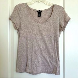 H&M Women’s Tan Scoop-Neck T-Shirt Size Medium